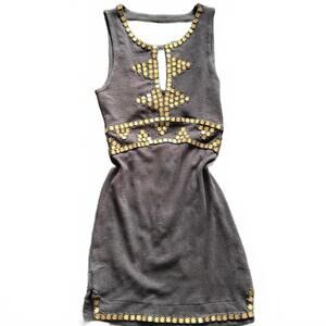 Free People Embellished Cut-Out Mini Dress - Boho / Festival Aesthetic